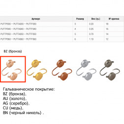 Мормышка вольфрамовая Nord Waters с ушк. Таблетка PUTTA030BZ 10шт