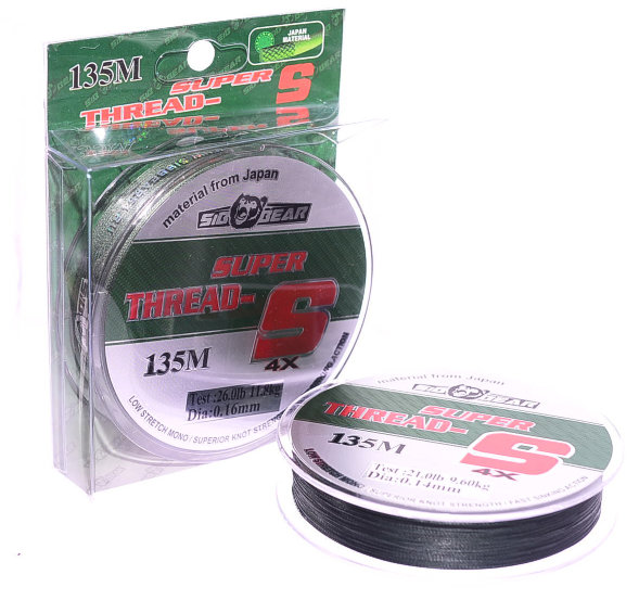 Леска плет. SibBear Super Thread 0.14 135м зеленая