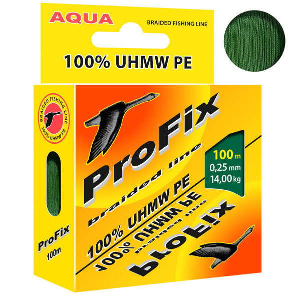 Леска плетеная Aqua ProFix Dark green 0.25 100м