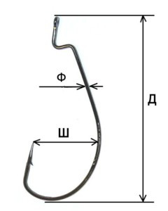 Крючок Fish Season FS Worm №1 4шт офсет. 3312-01F