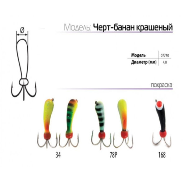 Мормышка вольфрамовая Spider Черт-банан краш. MW-SP-07740-168